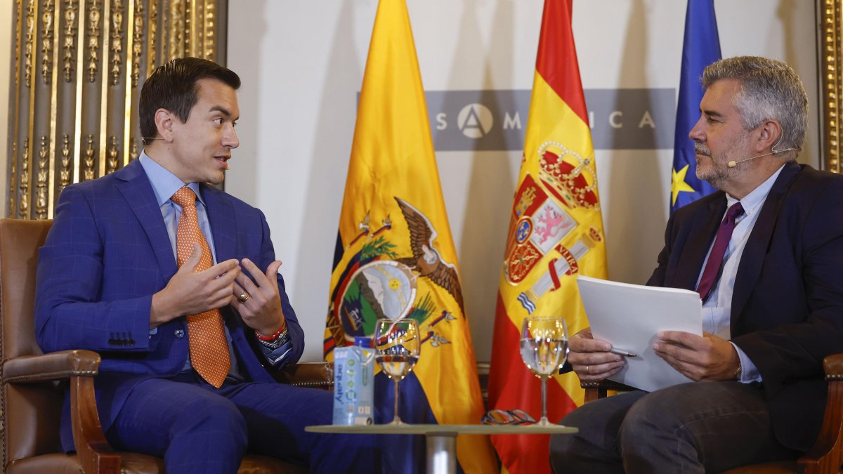 El presidente de Ecuador, Daniel Noboa. en España.