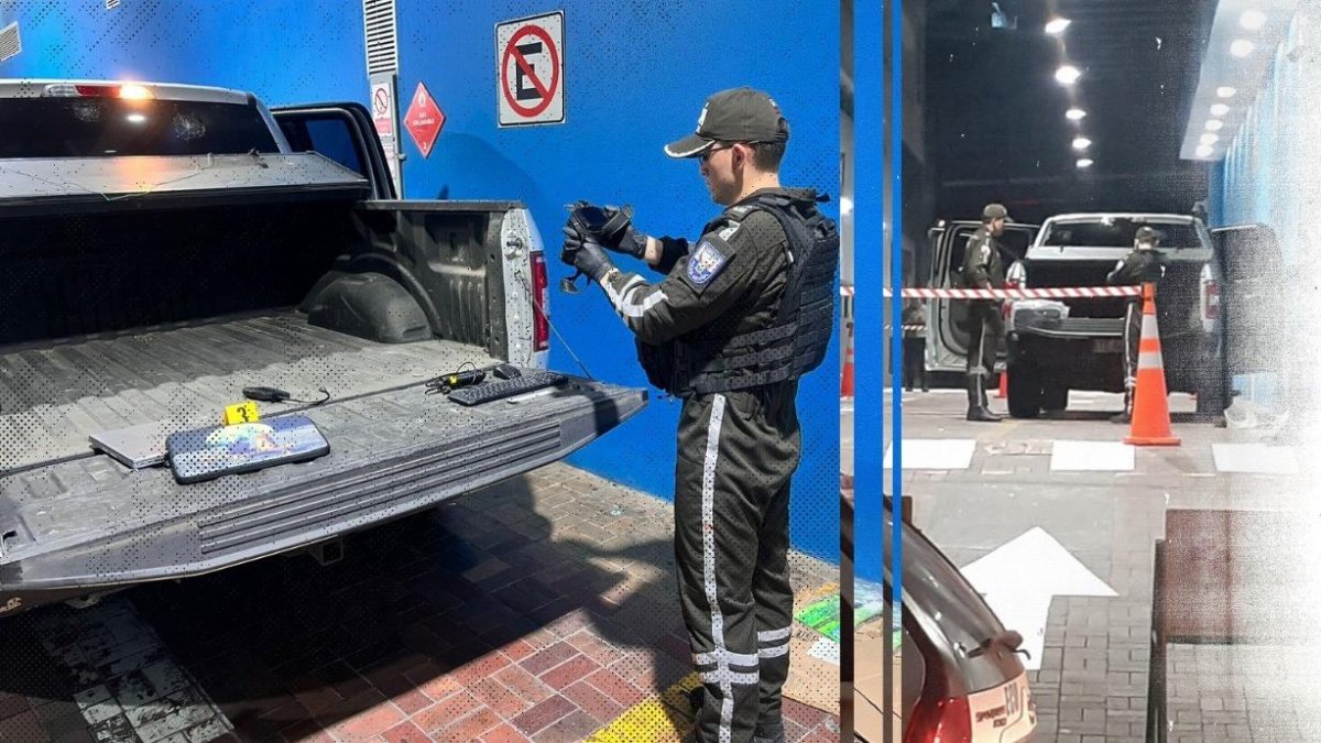 La camioneta en la que se movilizaba el jefe de seguridad del Trinipuerto y otras dos personas.