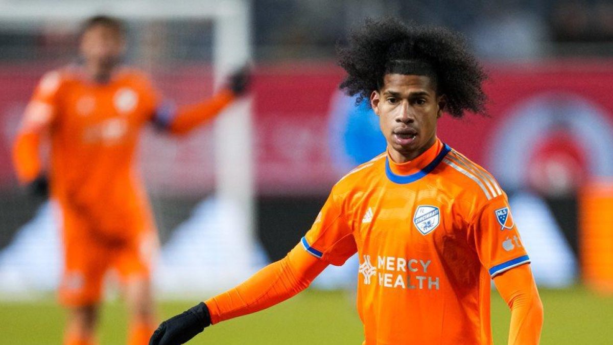 Marco Angulo cuando defendía al FC Cincinnati.