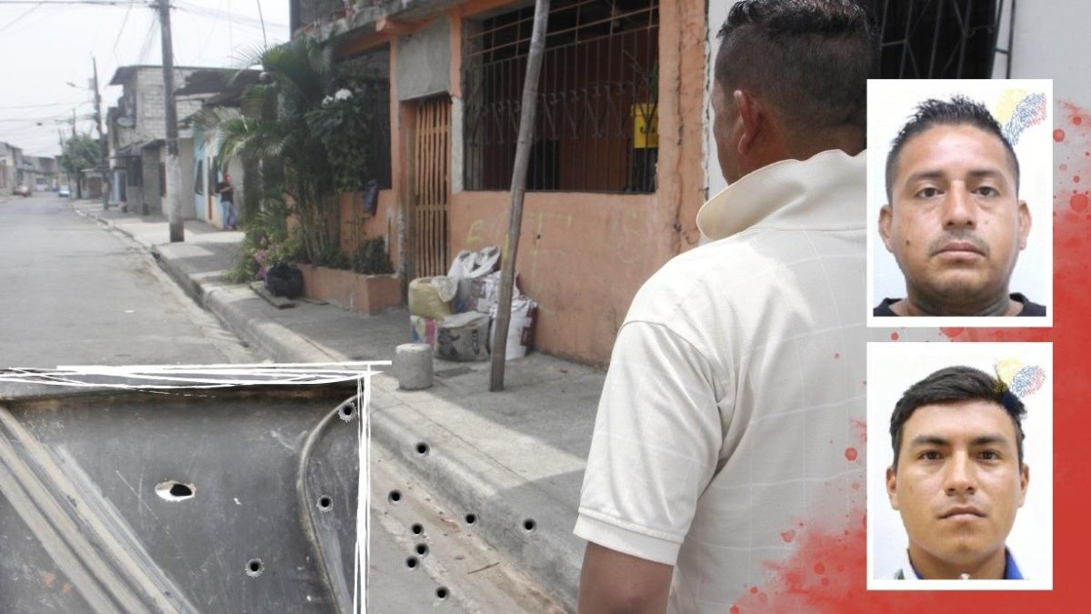 El hermano de Guido Santana (arriba), una de las víctimas, muestra el lugar donde se produjo el hecho violento. El otro occiso fue identificado como Tito Suárez.