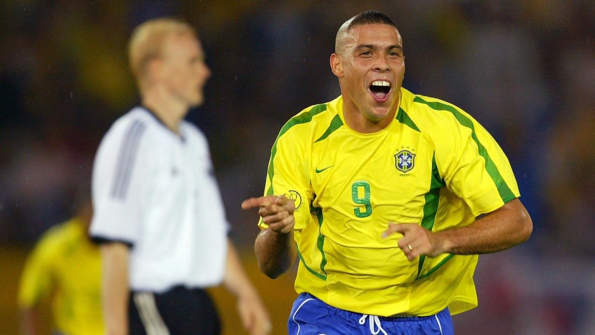 Ronaldo Nazario, celebrando uno de sus goles en la final del Mundial de Corea del Sur y Japón 2002.