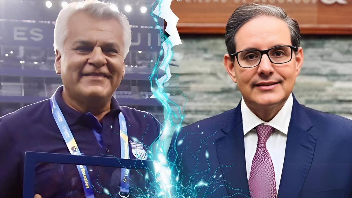 César Avilés, presidente de Emelec, y Andrés Ortiz, titular del Tribunal Electoral, mantienen una disputa por las elecciones del club.