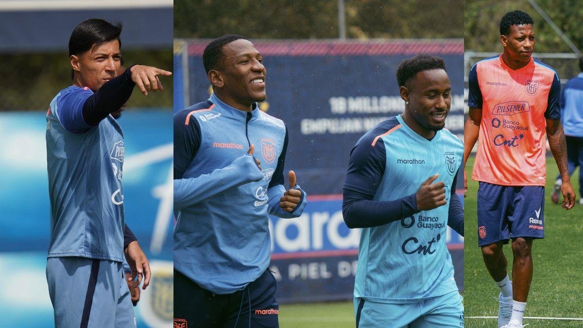 Alan Franco, Pervis Estupiñán, Jhon Yeboah y Gonzalo Plata jugadores de la Tri.