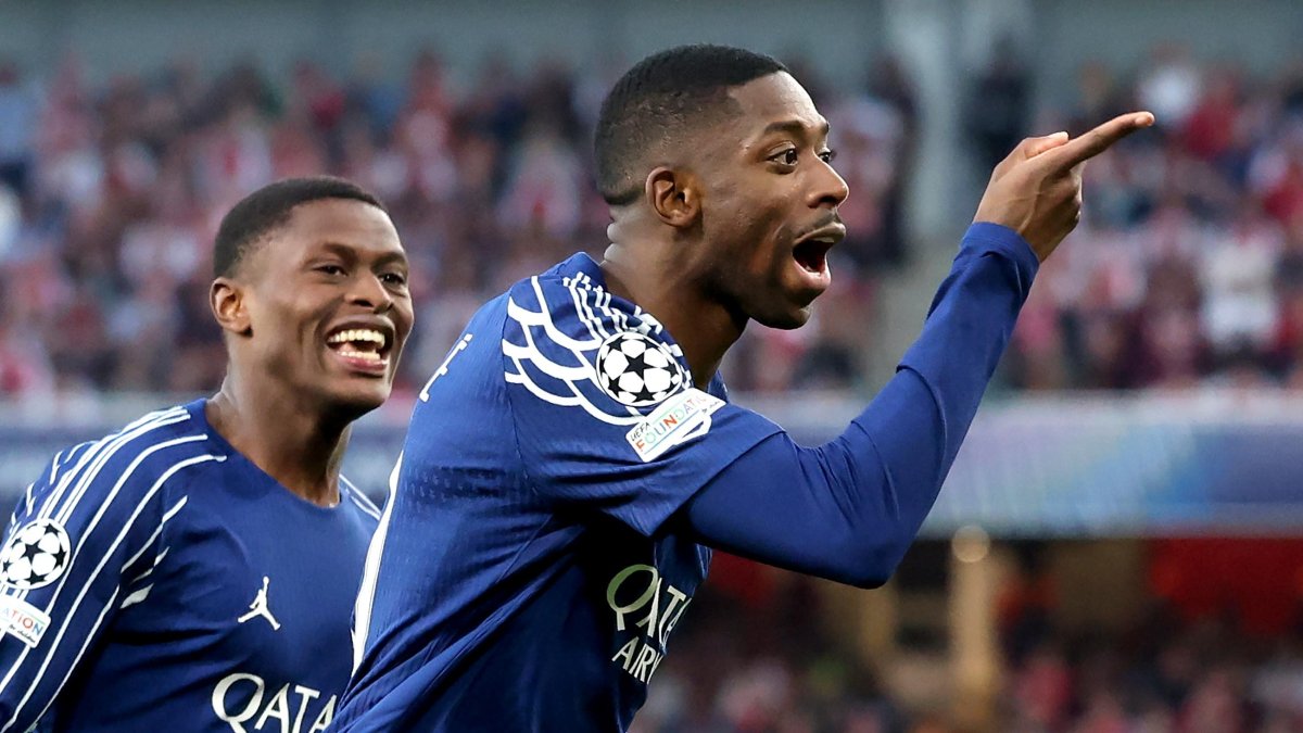 El festejo de Ousmane Dembelé tras marcar el gol del triunfo del PSG en Londres.