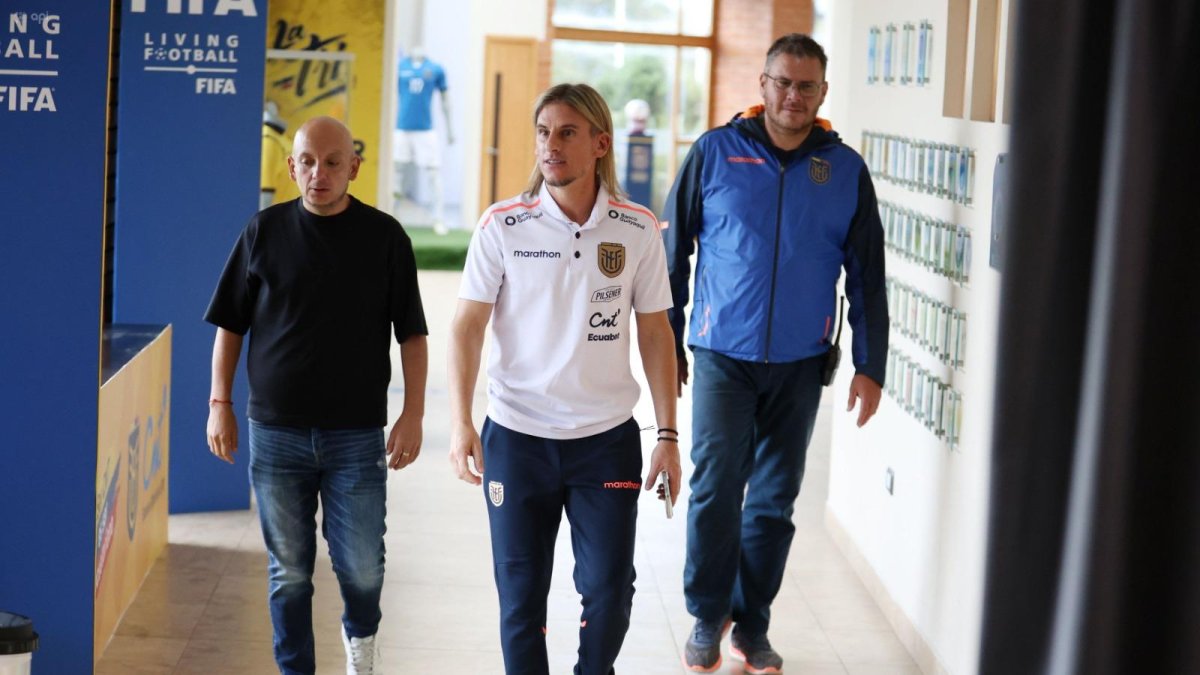 Sebastián Beccacece en una de sus últimas apariciones de cara a la Fecha FIFA.