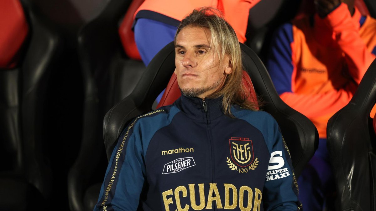 Sebastián Beccacece, en el partido contra Paraguay.