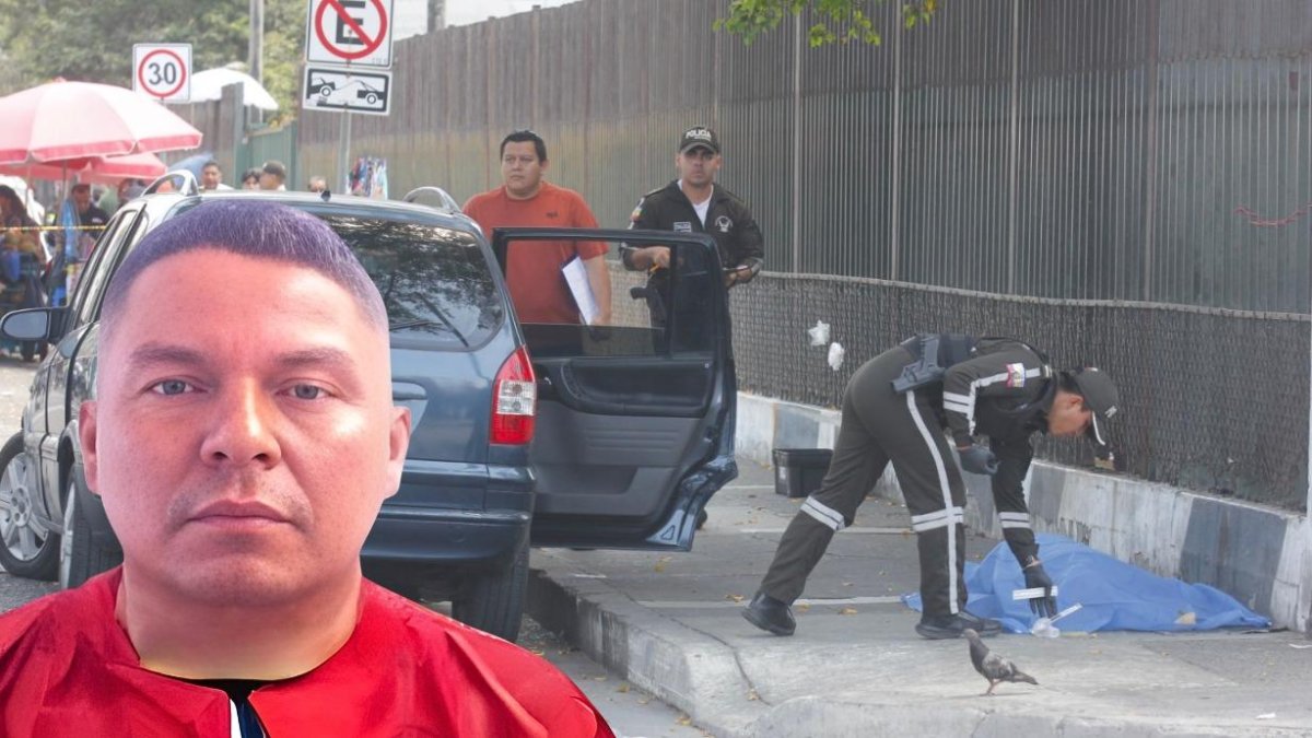 El cuerpo de Gabriel Espinoza quedó sobre la vereda, junto al vehículo que conducía.