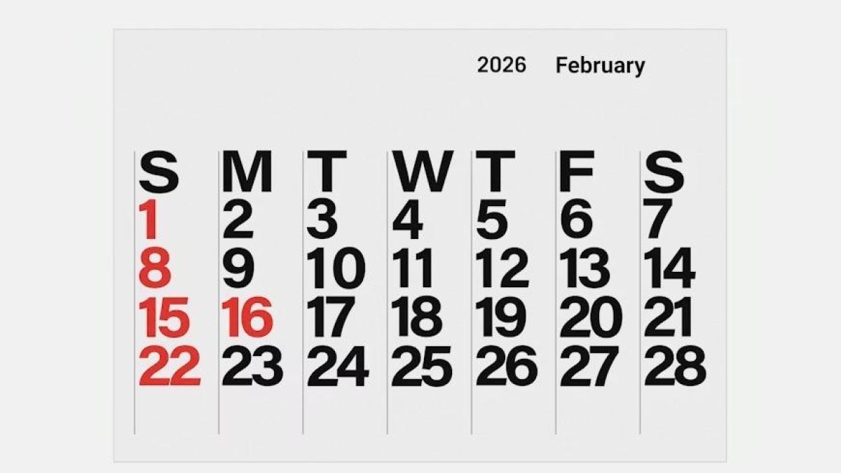 Calendario Febrero 2026