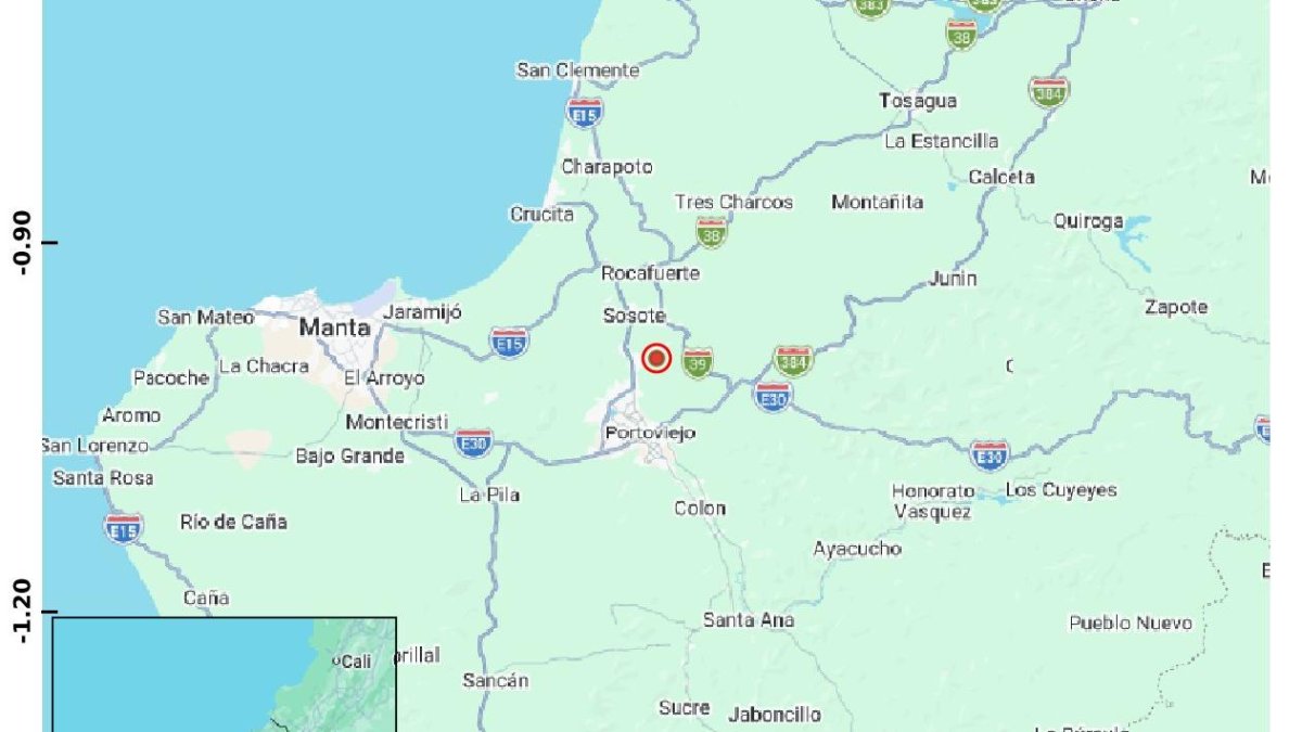 El sismo se sintió en Portoviejo este martes 7 de abril.
