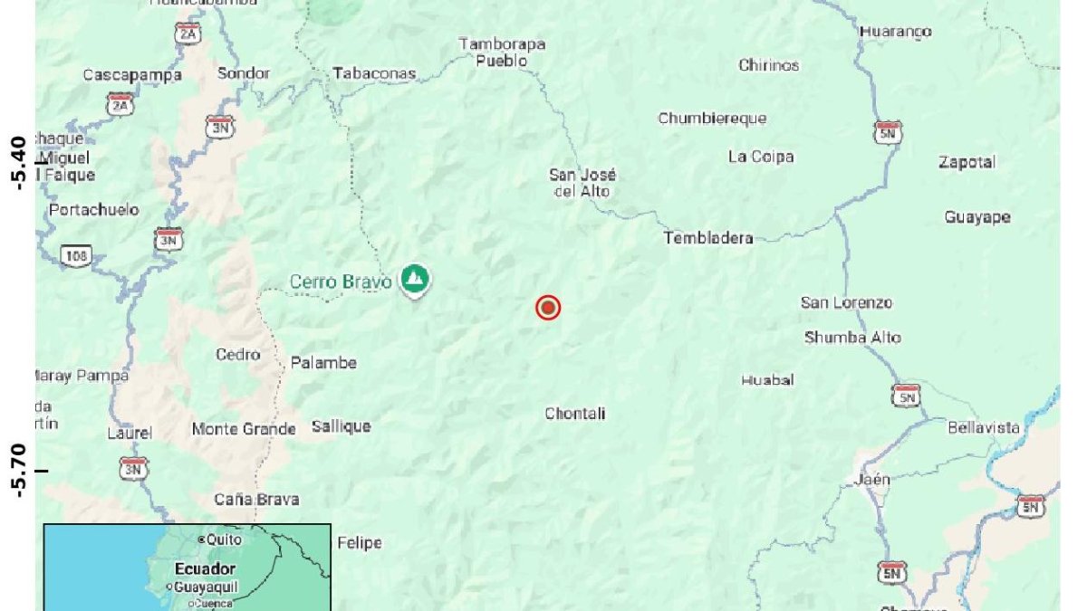 El temblor se sintió al sur de Ecuador, la madrugada de este miércoles 29 de abril.
