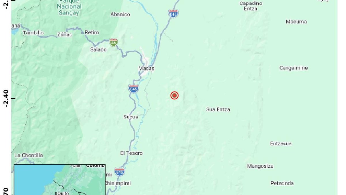 Otro temblor en Ecuador hoy: Sismo se registró cerca de Macas la noche del jueves 14 de mayo