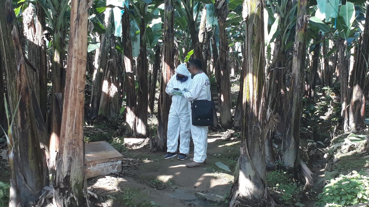 Miembros del centro forense de Machala retiraron el cuerpo para su análisis. Estaba en estado momificado y posición fetal.