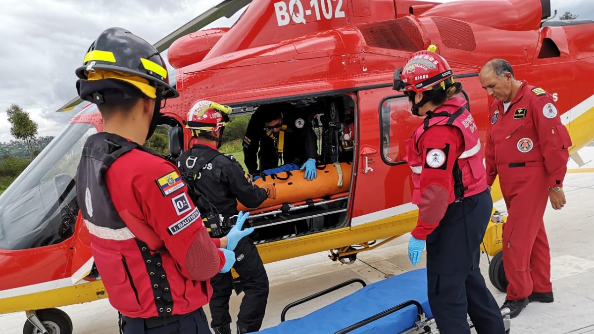 Uno de los heridos fue llevado en helicóptero hasta el hospital.