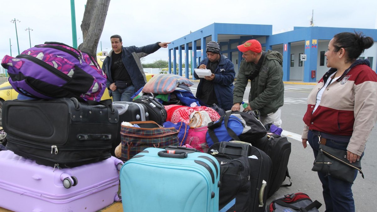 Migrantes venezolanos en Huaquillas.