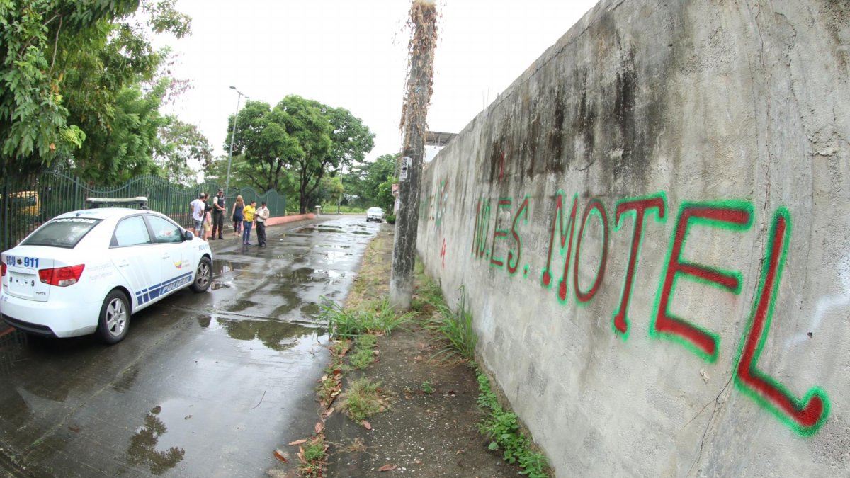 Pintaron la pared para ahuyentar a las parejas que se estacionan en Guayacanes junto a cinco solares baldíos.
