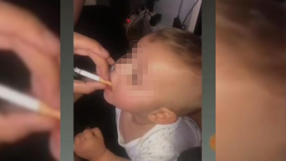 Su madre justifica de la acción asegurando que le puso un cigarro en su boca para que le cogiera asco.