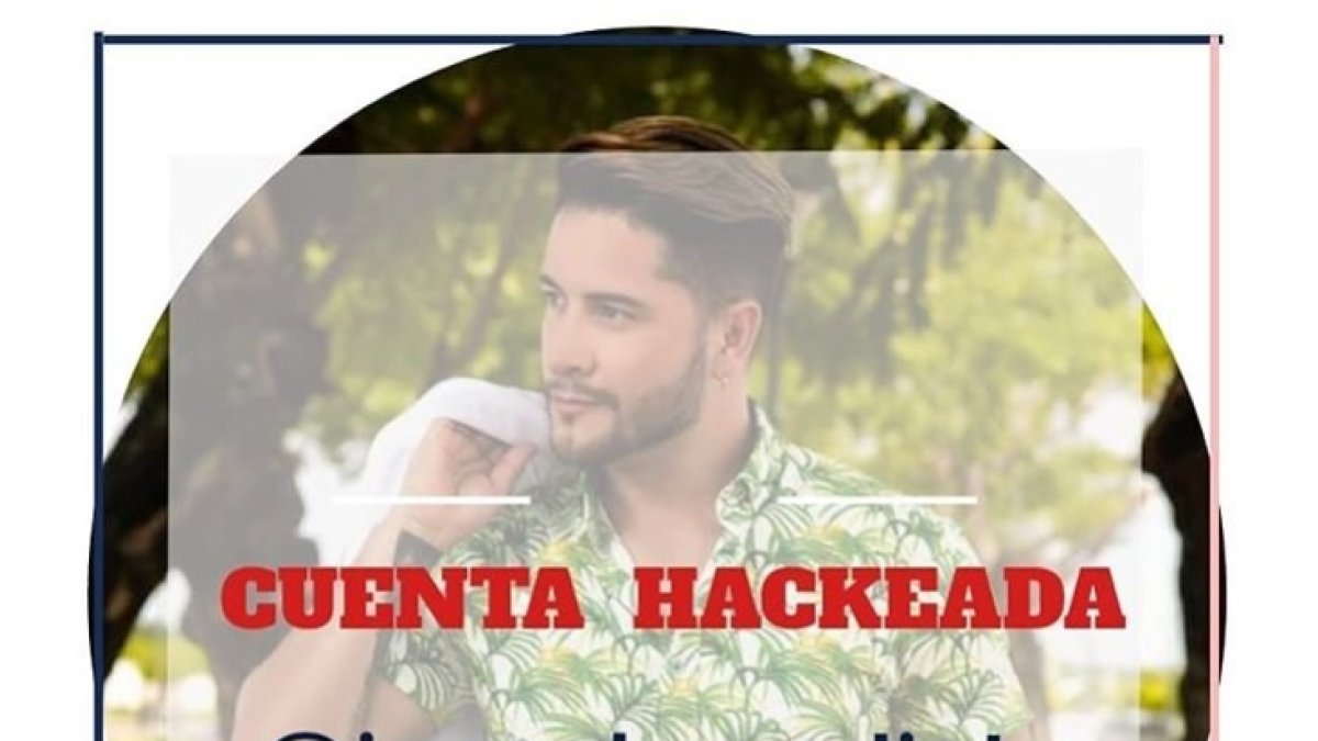 El presentador puso esta imagen en otras redes para anunciar el hackeo.