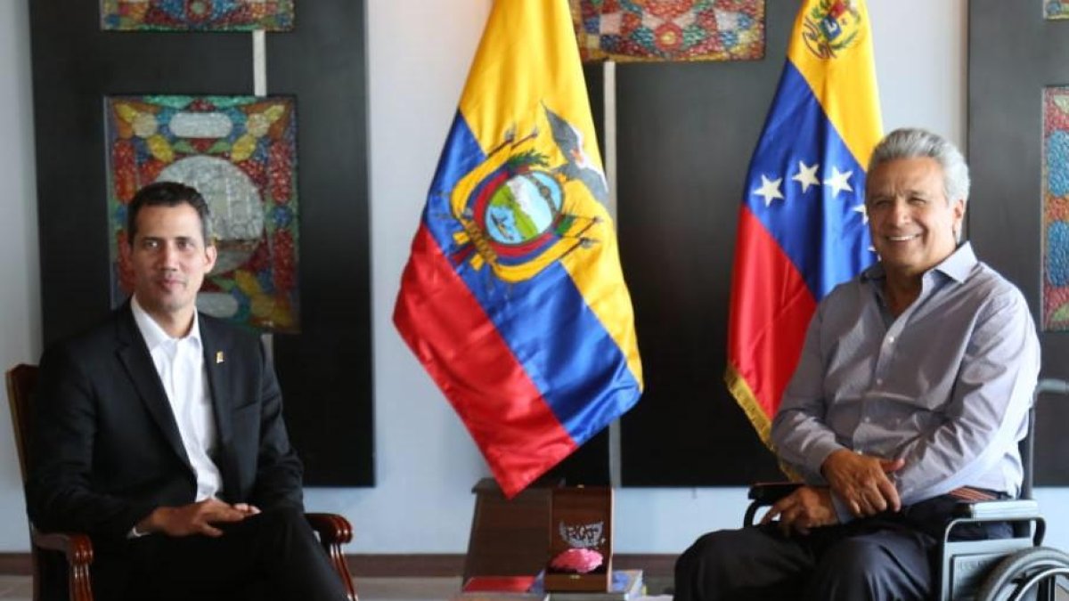 Llegada del presidente interino Juan Guaidó.