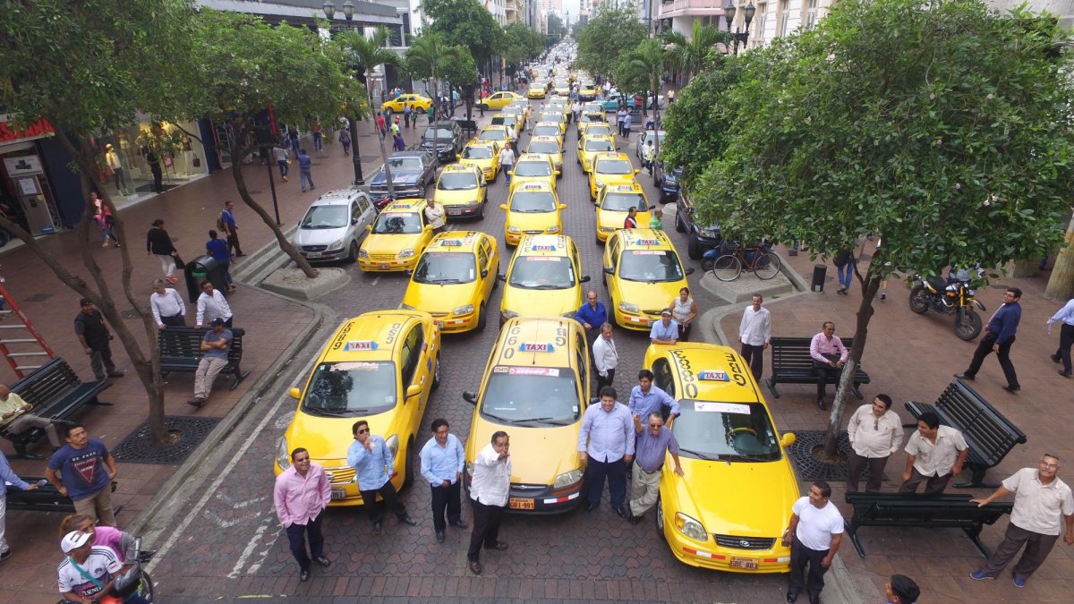 Protesta de taxistas el pasado 26 de julio de 2017.
