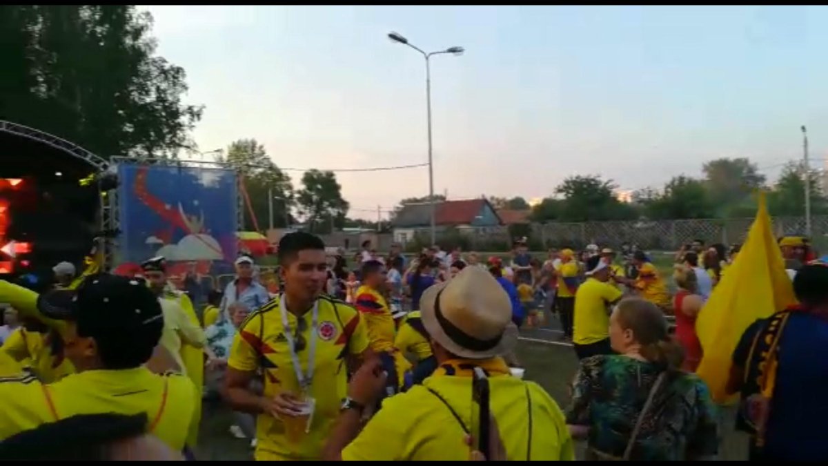 Captura de video. Colombianos disfrutan de sus estancia en Rusia.