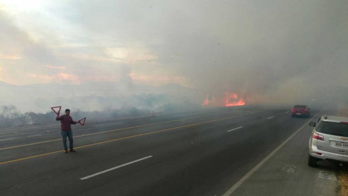 Este el cuarto incendio forestal que ocurre en menos de una semana en esta vía.