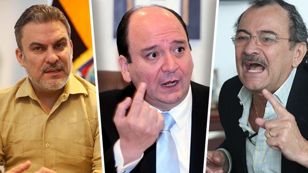 José Serrano (izq), Carlos Baca y Carlos Pólit.