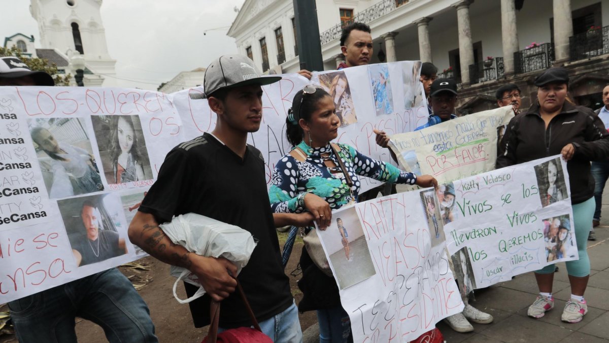 Plantón frente al Palacio de Carondelet el pasado 26 de abril de 2018.
