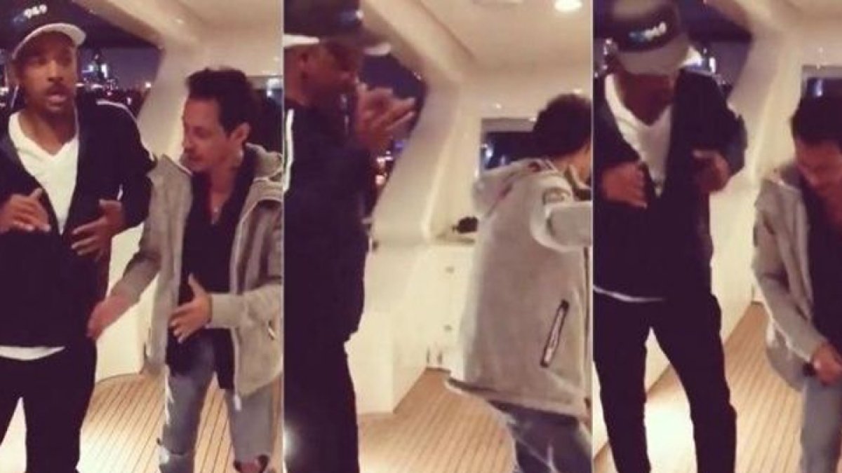 Will Smith y Marc Anthony en una clase de salsa.