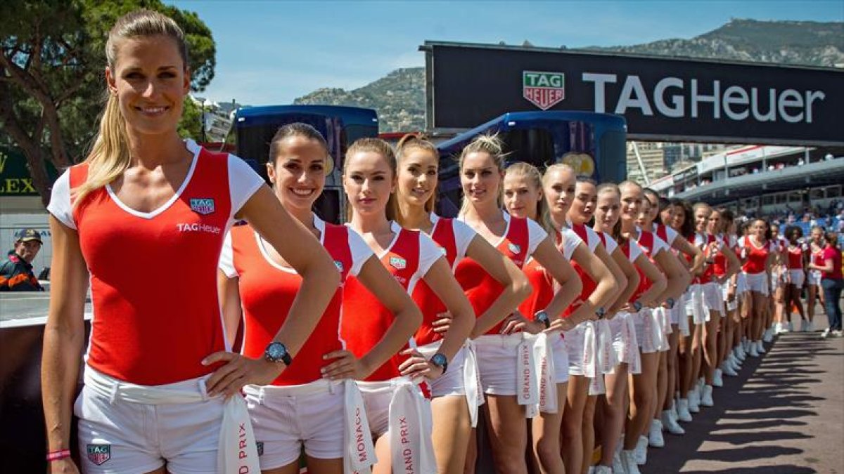 Azafatas de parrilla en un Gran Premio de Fórmula 1