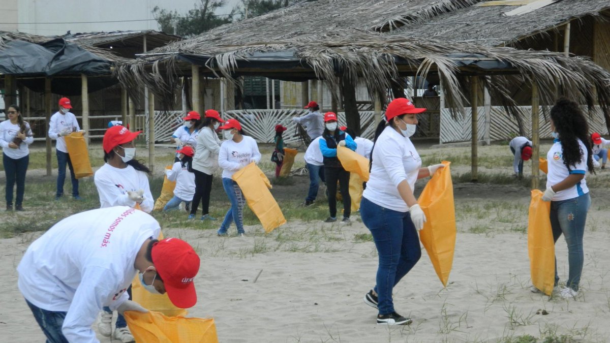 Los voluntarios fueron provistos de sacos para la recolección.