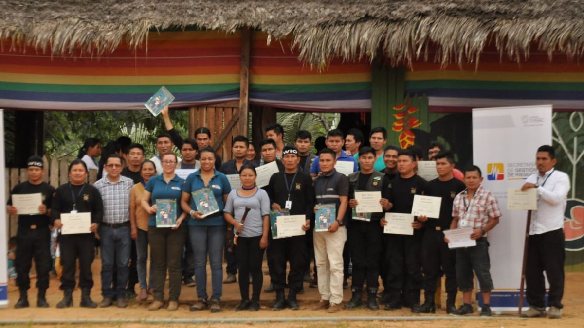 34 integrantes de la Seguridad Interna del Pueblo Sarayaku se capacitaron.