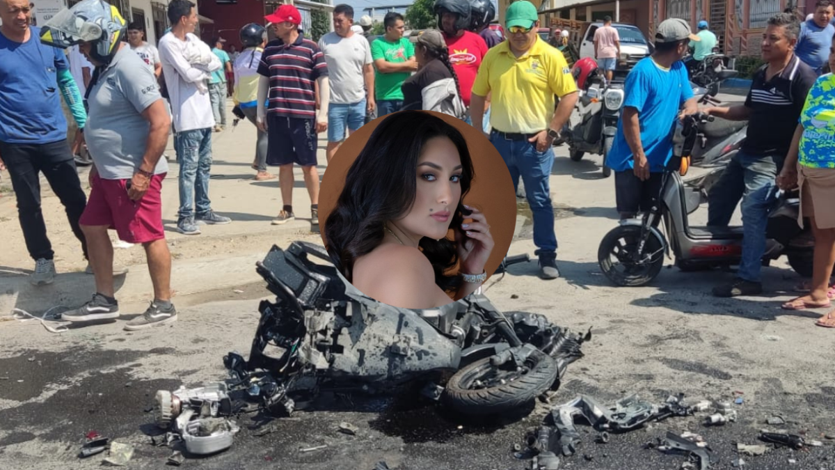 La motocicleta se incendió debido al fuerte impacto.