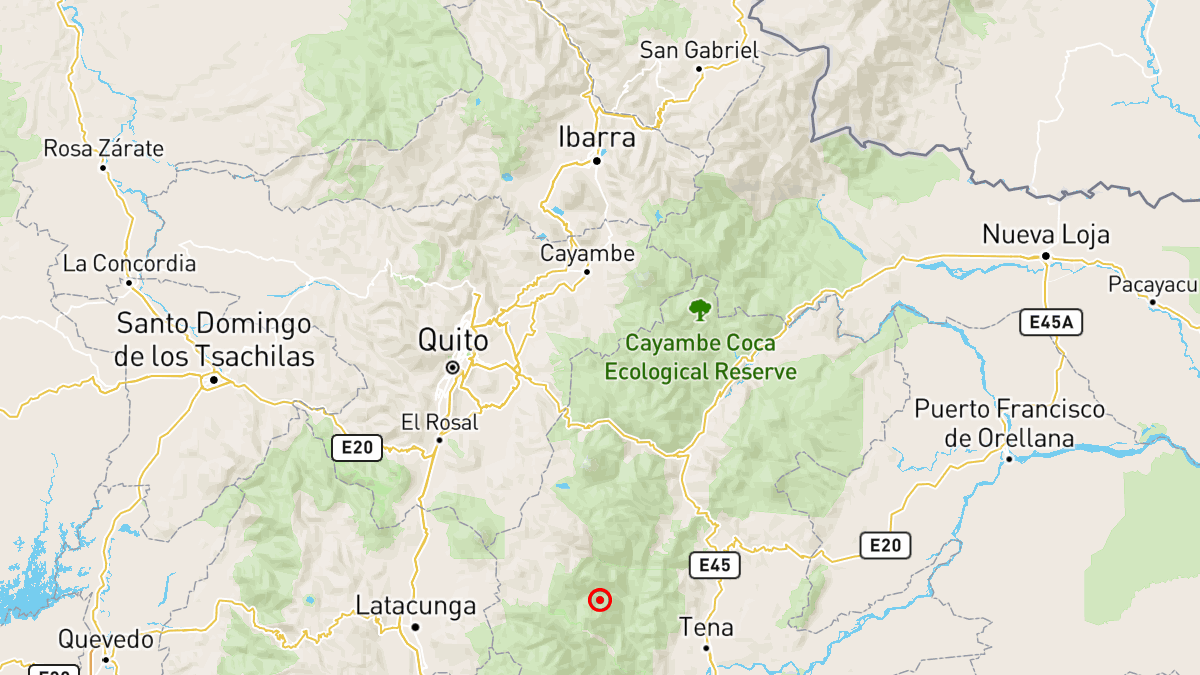 Sismo se registró en Tena, este domingo 2 de febrero.