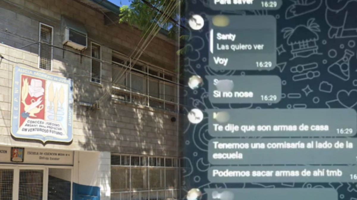 El colegio donde iba a ocurrir el incidente / Captura de pantalla de los chats de los adolescentes.