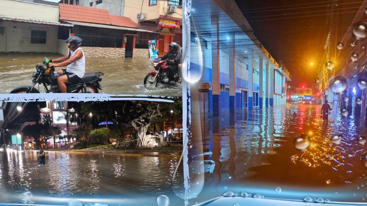 Gran parte de la ciudad está bajo el agua. Ciudadanos han colocado cintas de seguridad para evitar emergencia.