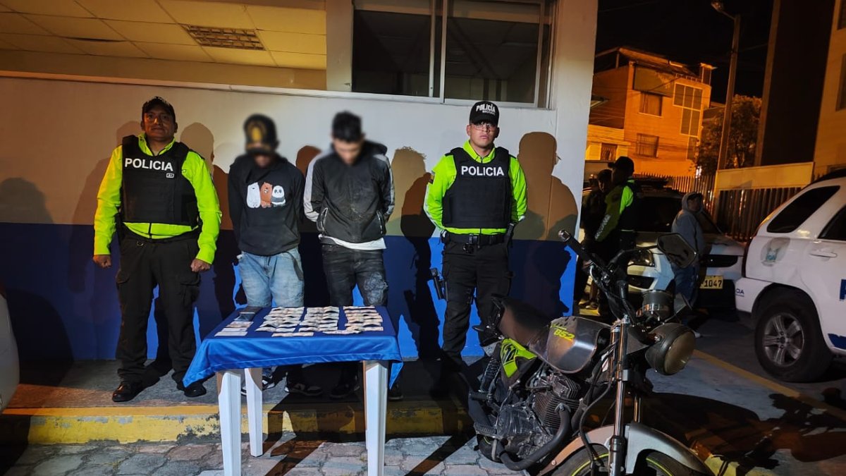 Dos implicados fueron capturados en Ciudad Bicentenario, norte de Quito.