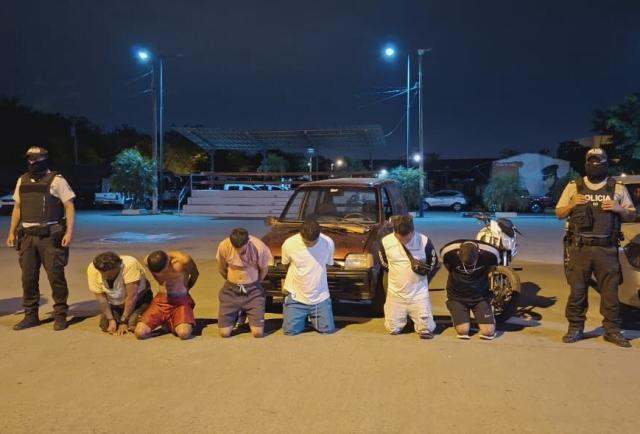 Portoviejo: Seis presuntos sicarios capturados por la Policía luego de un crimen