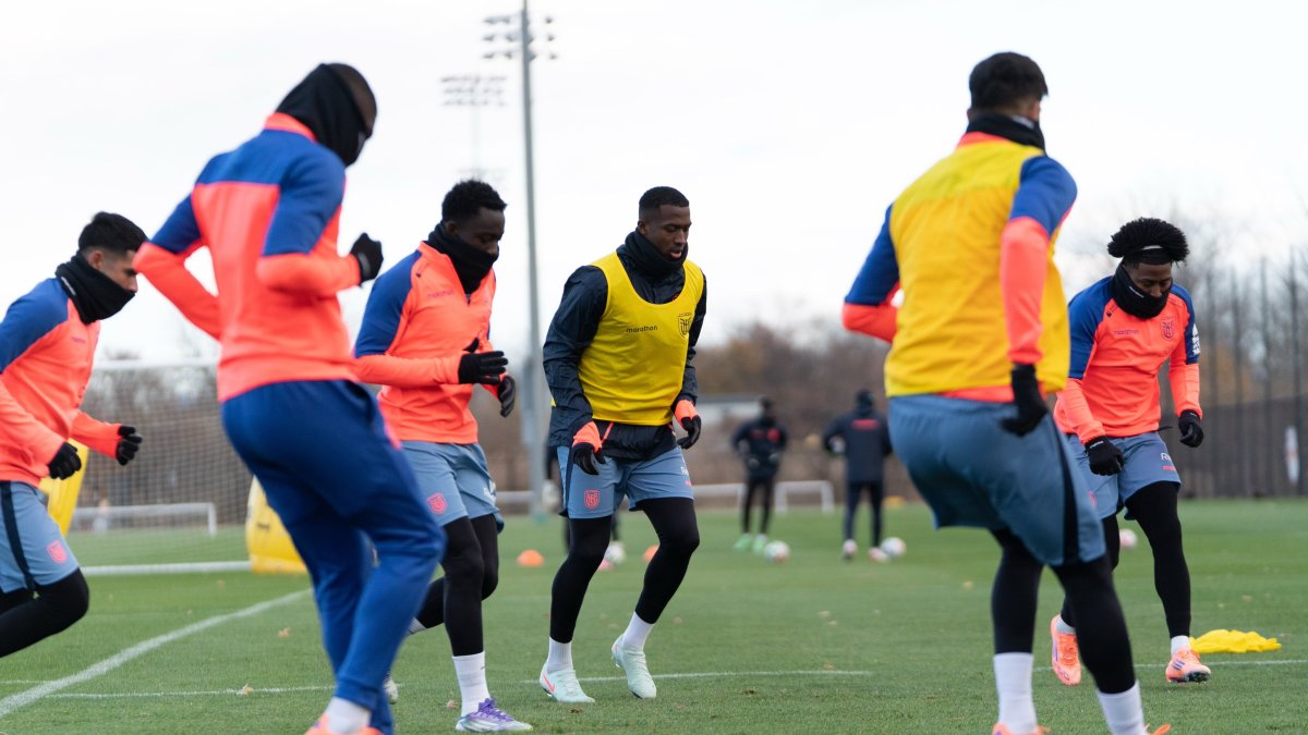 La selección de Ecuador durante un entrenamiento de sus últimos compromisos.