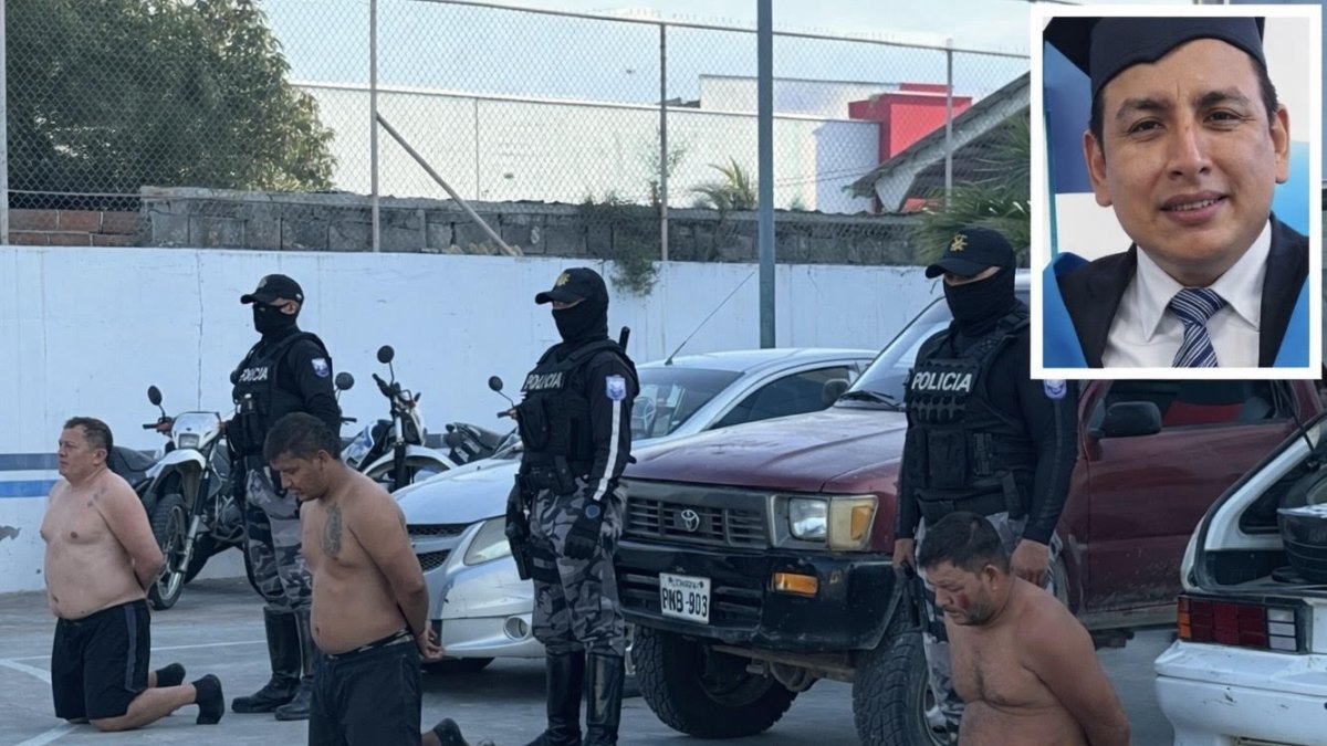 Tres de los aprehendidos fueron presentados junto a tres vehículos. El otro sujeto está en un hospital bajo custodia policial