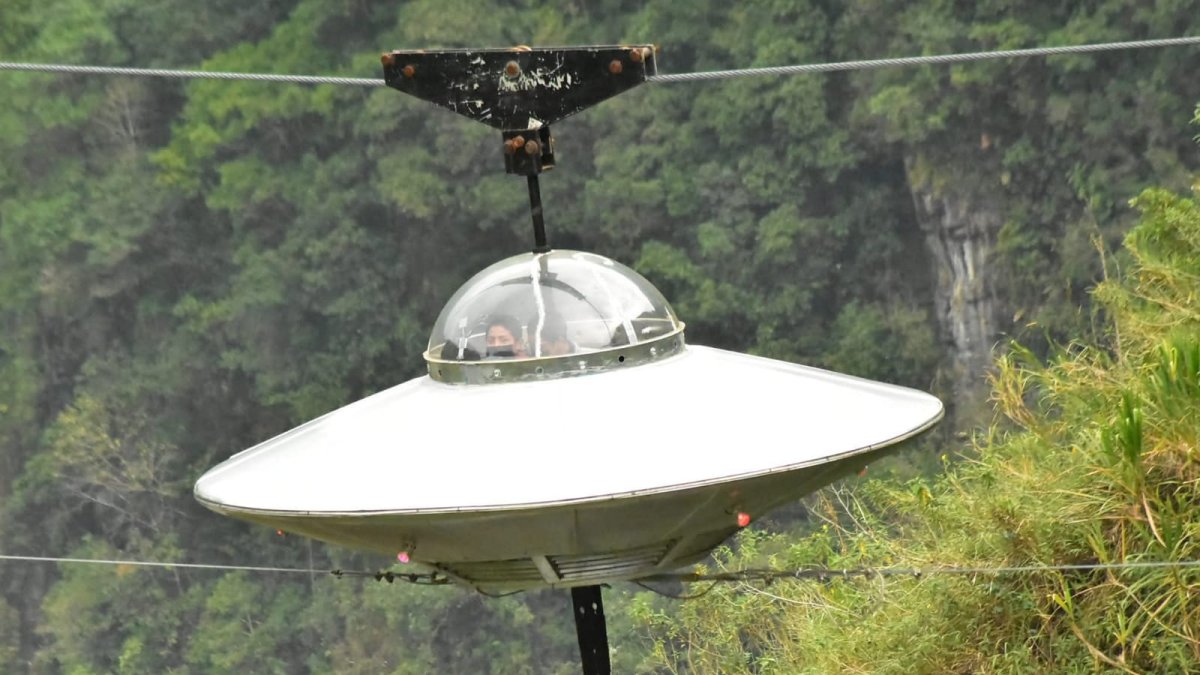 El atractivo extremo “Ovni”, una estructura tipo tarabita que cruza la montaña en el sector Río Blanco, donde ocurrió el accidente.