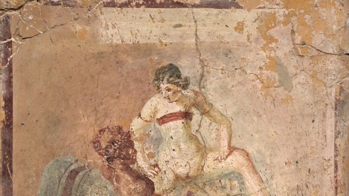 Escena sexual de Pompeya, en el Museo Secreto de Nápoles.