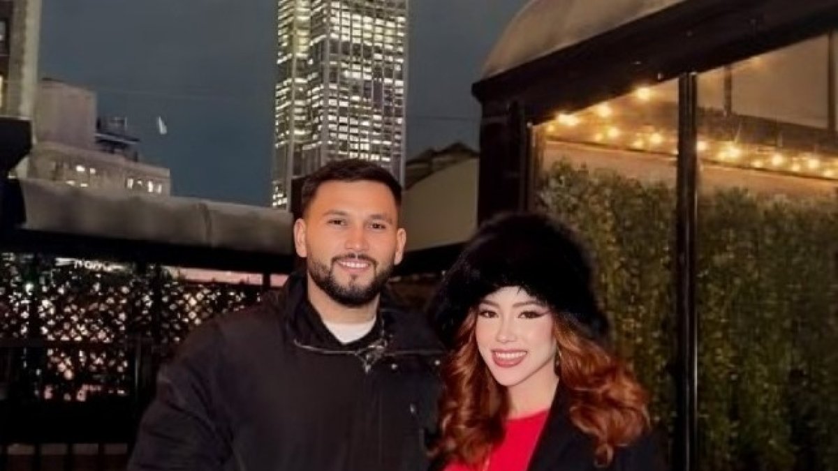 Wendy Landa y su novio, Eduardo Freire, durante un viaje a Estados Unidos en 2025.