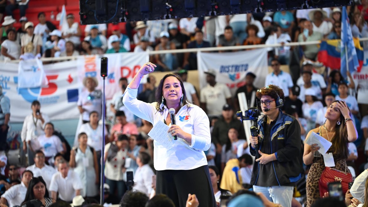 Gabriela Rivadeneira, este 18 de enero de 2026 en Manta.