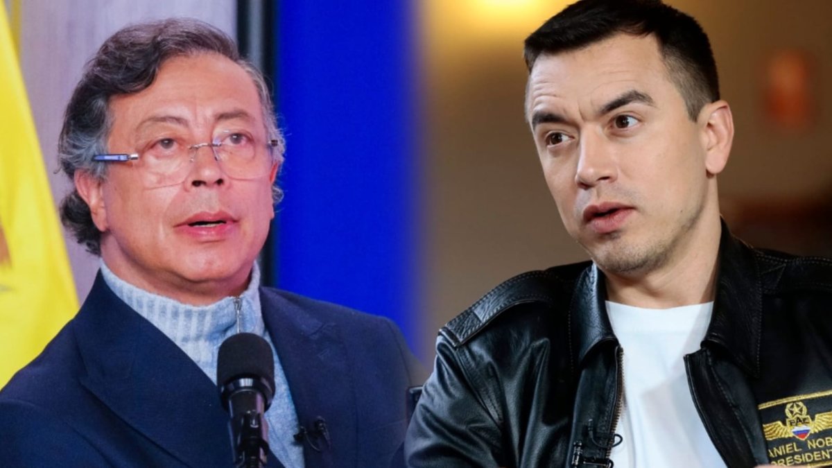 Gustavo Petro, presidente de Colombia, y Daniel Noboa, mandatario de Ecuador, envueltos en una nueva polémica.