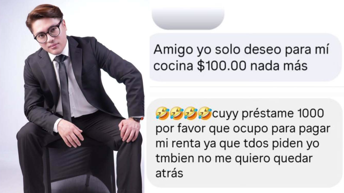Mauricio Altamirano conocido como El Cuy mostró los mensajes en los que le solicitan dinero.