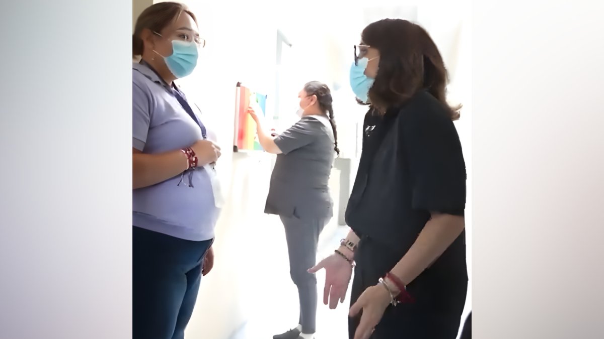 La vicepresidenta María José Pinto llevaba un micrófono en la solapa.