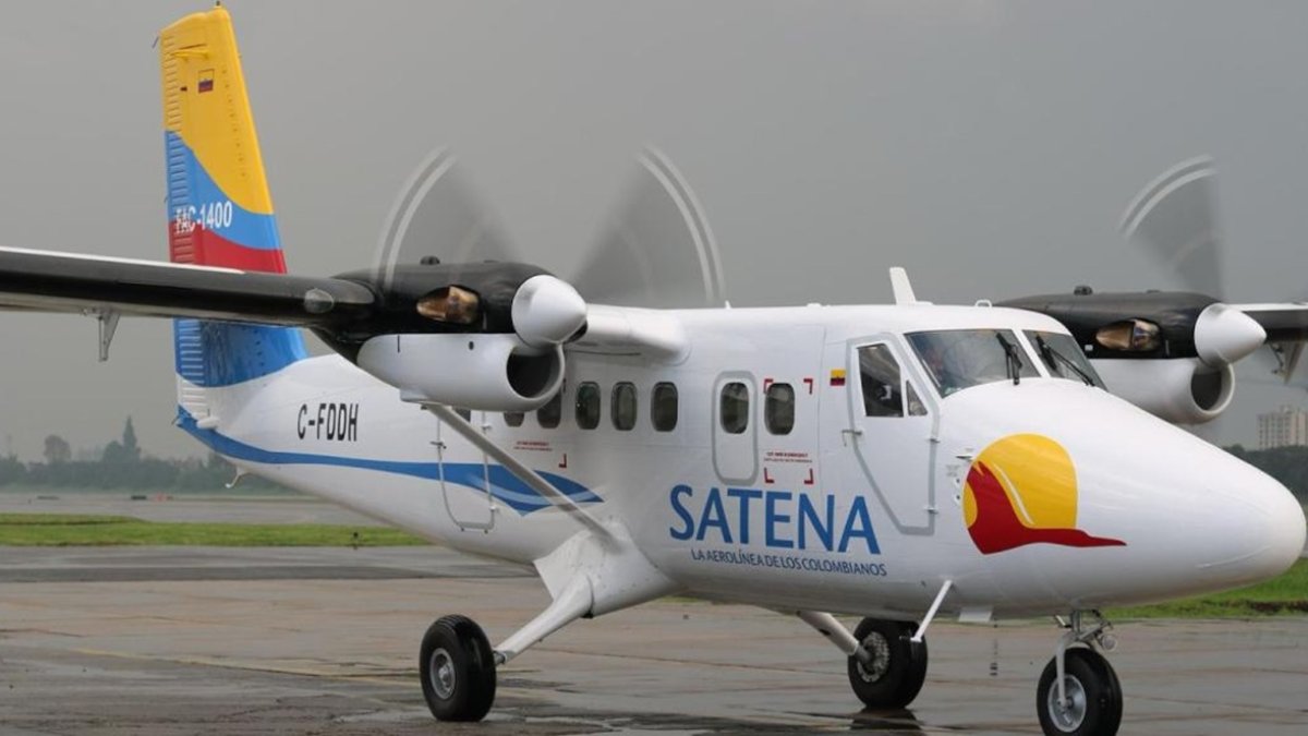 Imagen de referencial de una aeronave de la aerolínea Satena.