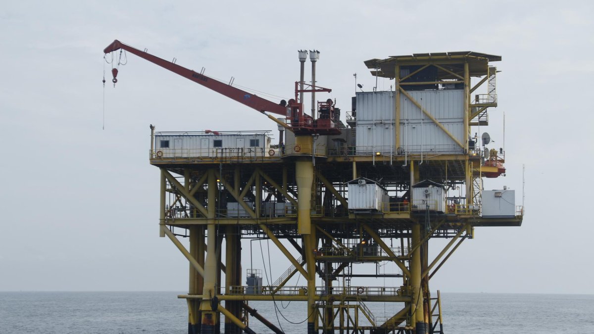 Plataforma marina de extracción de gas offshore que opera la petrolera estatal ecuatoriana EP Petroecuador.
