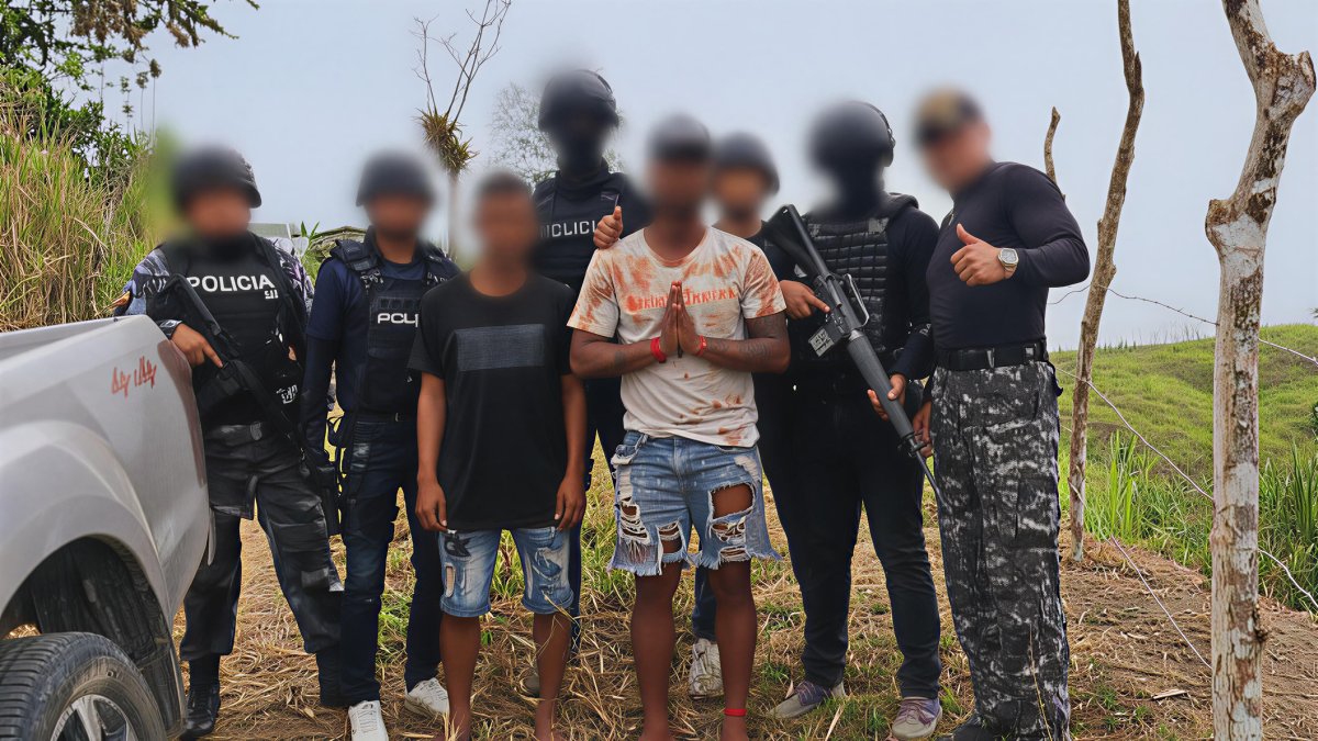 Foto de archivo del operativo policial realizado el 4 de diciembre de 2024, en el que fueron rescatados el futbolista Pedro Pablo Perlaza y un acompañante.