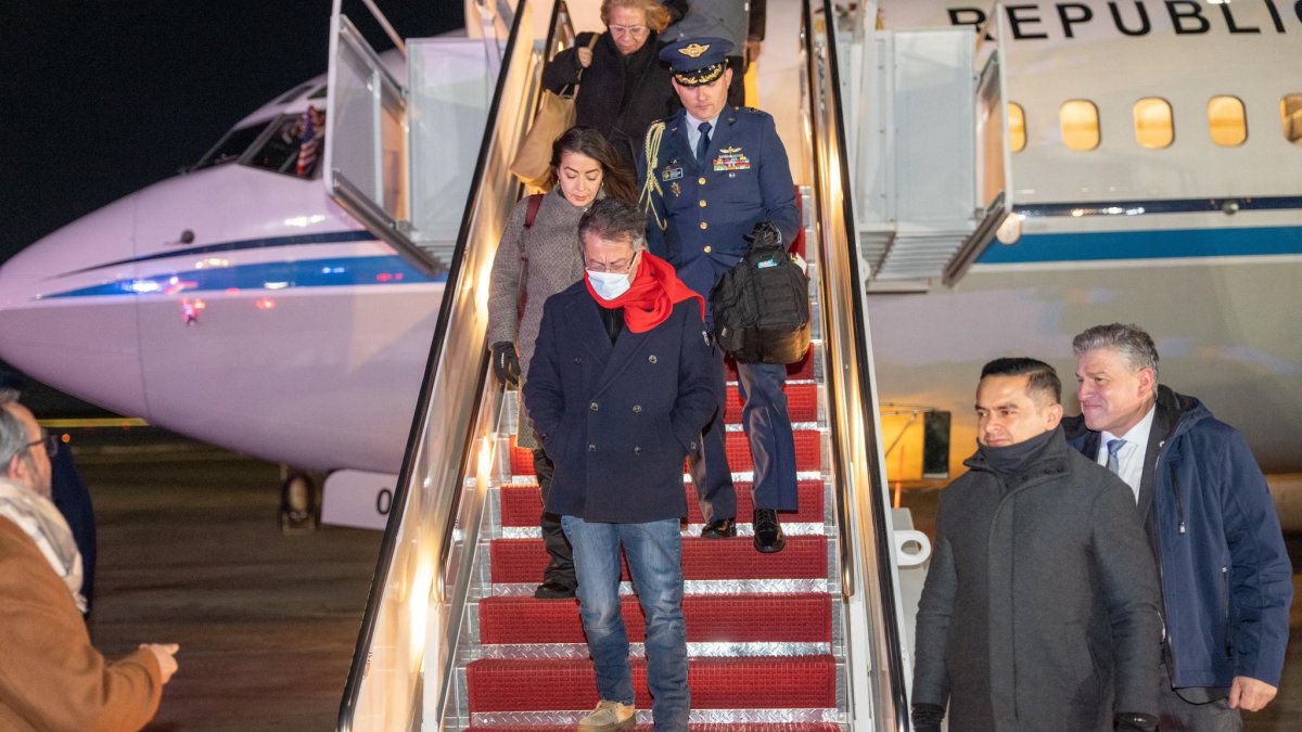 El presidente de Colombia, Gustavo Petro, a su llegada a Washington para su crucial reunión con su homólogo estadounidense, Donald Trump.
